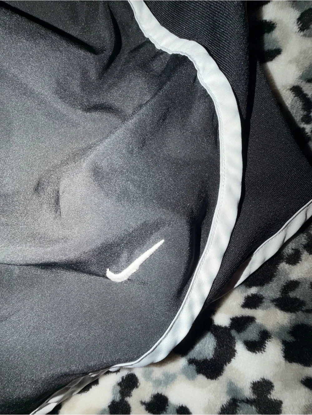 Nike Black Women's Athletic Shorts with White Piping